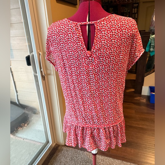 Sheer Mesh Cherry Printed Top - Picture 2 of 7